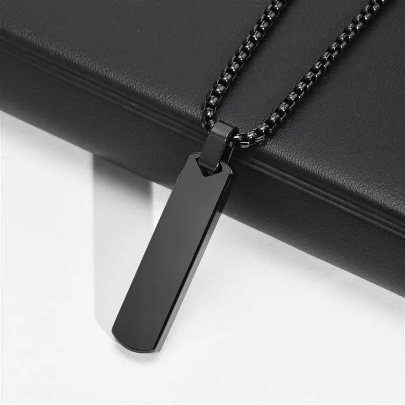 New Bar Locket Black